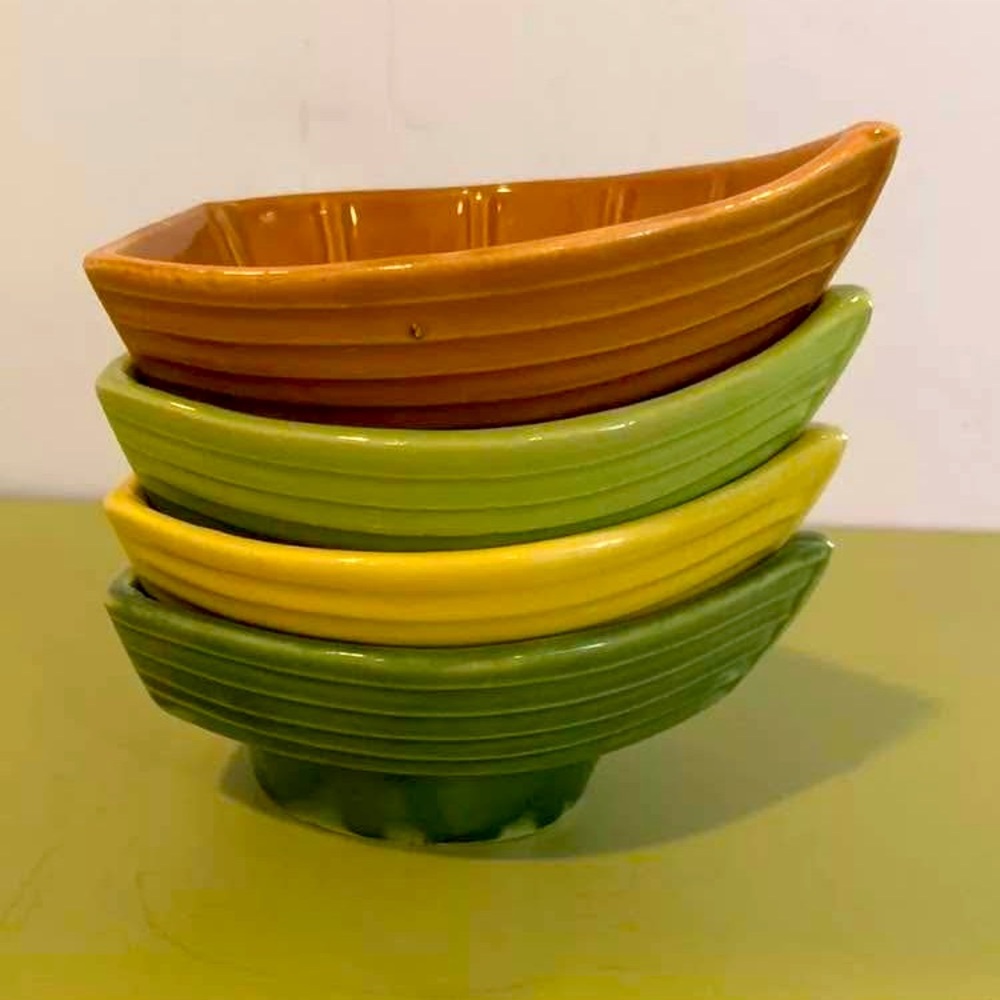 Vintage 1950’s Cardinal China Shrimp Cocktail Boats Set Of 4 - Picture 3 of 8